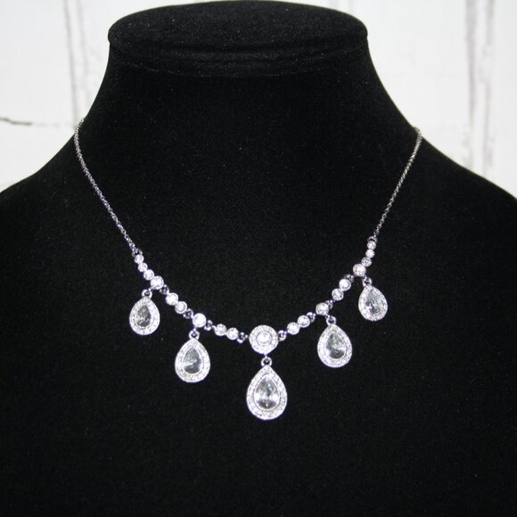 Beautiful silver and CZ necklace by Carolee 16-18" - Picture 6 of 6